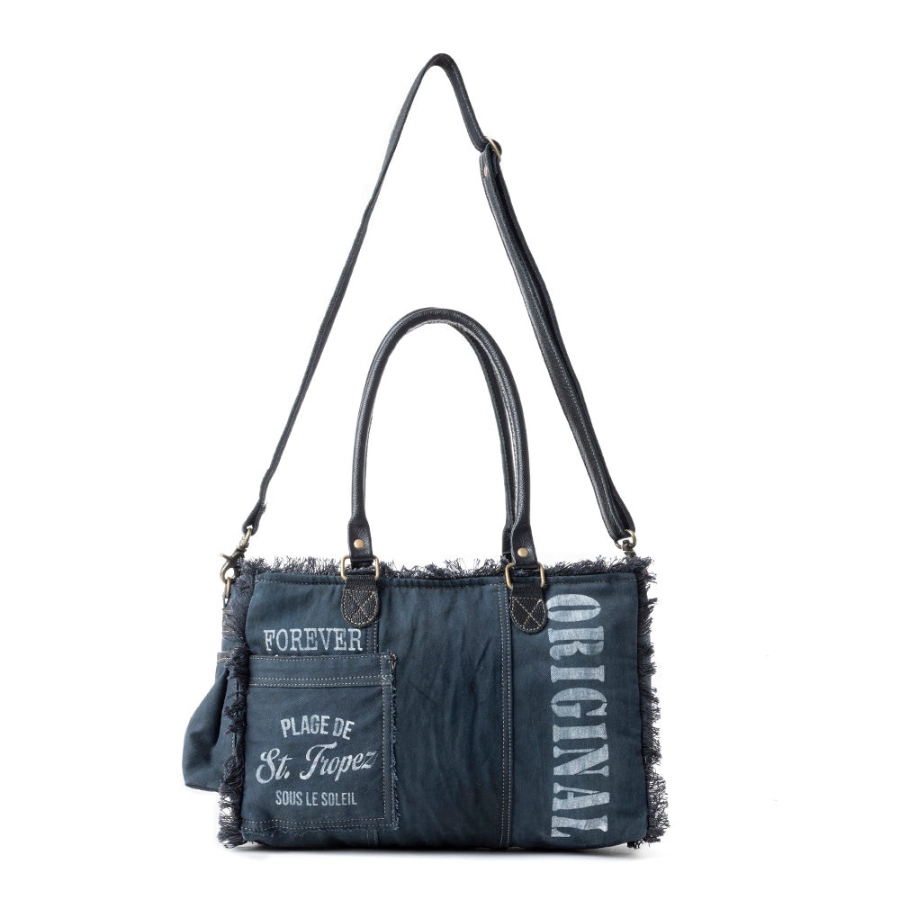 Myra Bag Coastal Steel Upcycled Tote Shoulder Purse NEW Black - Picture 4 of 9